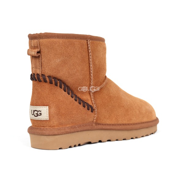 Men`s Ugg Classic Mini Deco Suede Boots Chestnut Dressinn