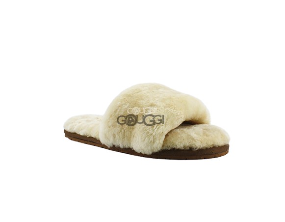 Fluff Slide Slippers Chestnut
