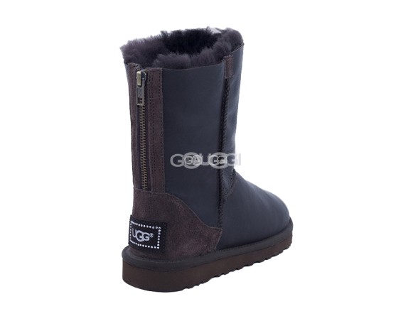 Classic Short ZIP Metallic Chocolate